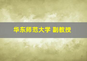 华东师范大学 副教授